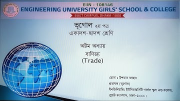 Class 11 & 12, Geography (Lecture 43), Chapter 8, Most. Ishrat Jahan