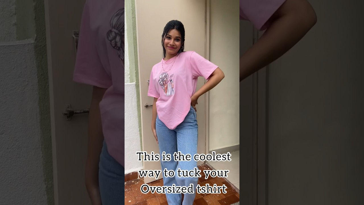 How to Tuck your Oversized T-shirt in very cool way #hacks #hack