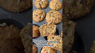 Simple tasty sourdough banana bread muffins, make some today! #sourdoughforbeginners #bananabread
