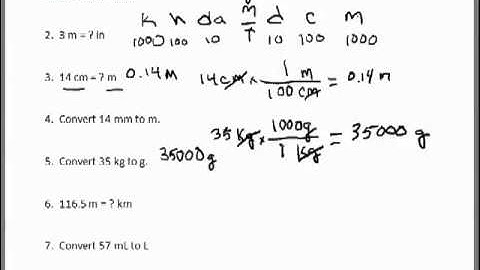 Dimensional Analysis Problems #1 metric conversions
