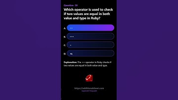 Which operator is used to check if two values are equal in both value and type in Ruby