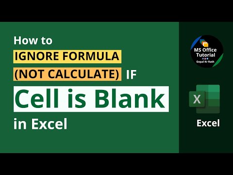 How To Ignore Formula If Cell Is Blank In Excel