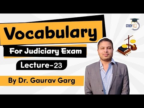 Learn English Vocabulary by Dr Gaurav Garg - Set 23 (Delhi Judicial Services, UP PCS J, RJS, HCS J)