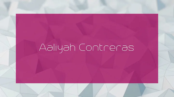 Aaliyah Contreras - appearance