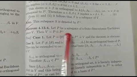 subspace of a finite dimensional Euclidean space theorem in Linear algebra