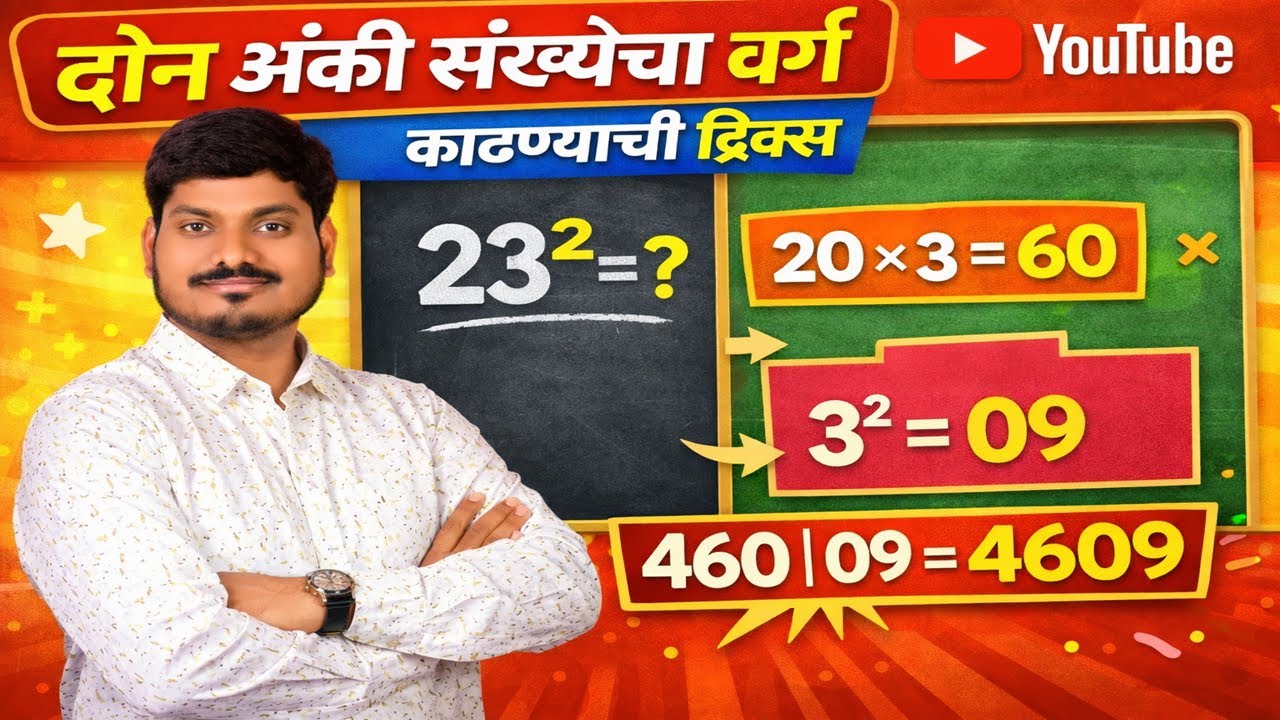 दोन अंकी संख्येचा वर्ग काढण्याची सोपी पद्धत | झटपट ट्रिक्स | SSC Maths | SP Math Academy