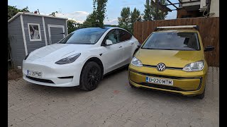 2023 Tesla Model Y RWD vs VW e-UP efficiency test