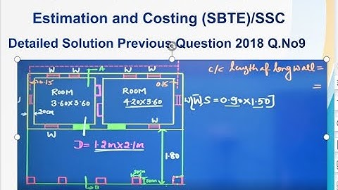 Estimation and Costing |Detailed Solution 2018 Previous Year    | U-4-Lec-7|5th Semester | SBTE|KTP