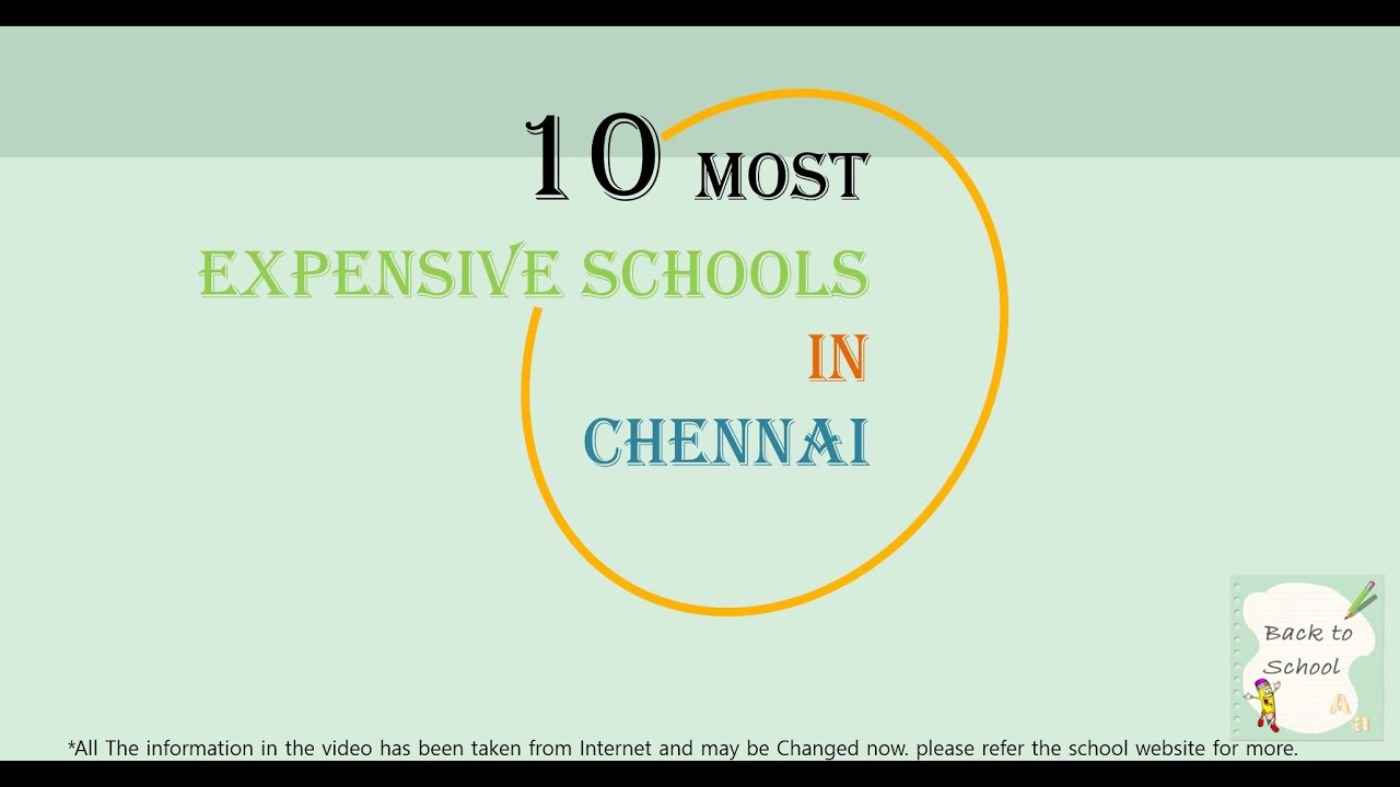 List Of 10 Most Expensive Schools in Chennai2020 YouTube