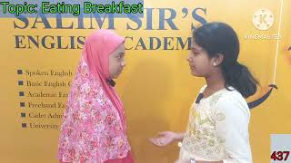 Husna and Shohra, with their outstanding presentation on the topic " Small talk conversation"