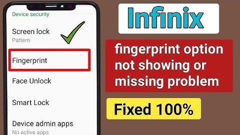 Infinix fingerprint option missing | Fingerprint not showing in settings infinix (New Update)