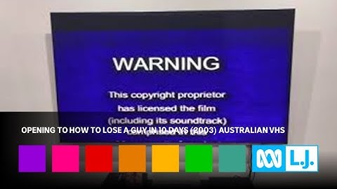 Opening to How to Lose a Guy in 10 Days (2003) Australian VHS