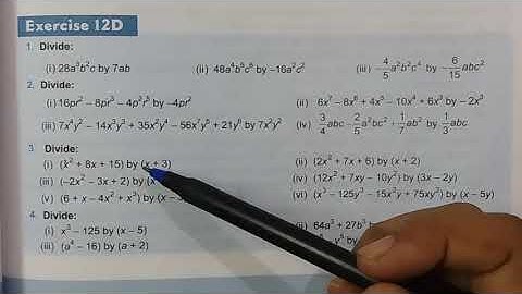 Fundamental Concepts and operations #    Exercise 12D / Class 8/Mathematics/ ICSE