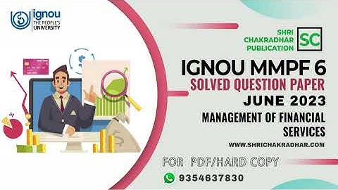 IGNOU MMPF 6 previous year Solved Question paper (JUNE 2023) | MMPF-006 | MBA | IGNOU Question paper