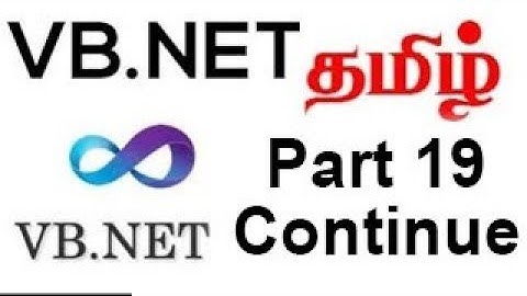 Vb.net Tamil Tutorial Part 19 full video