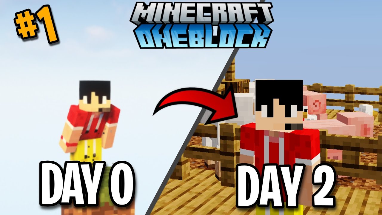 Starting Of A New Journey || Minecraft One Block #1 (Hindi) - YouTube