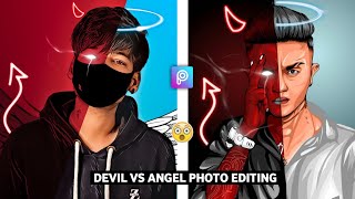 Devil vs Angel Concept Photo Editing in Picsart || Devil vs Angel Photo Editing || CS EDITZ screenshot 3