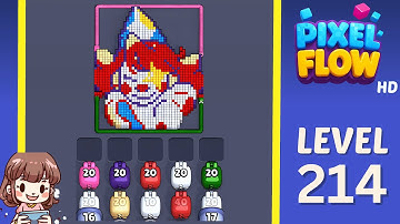 Pixel Flow Level 214 Solution Walkthrough