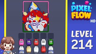 Pixel Flow Level 214 Solution Walkthrough