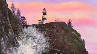 "Lighthouse Rocky Seashore" Beginner Basics Series Acrylic Painting LIVE Tutorial