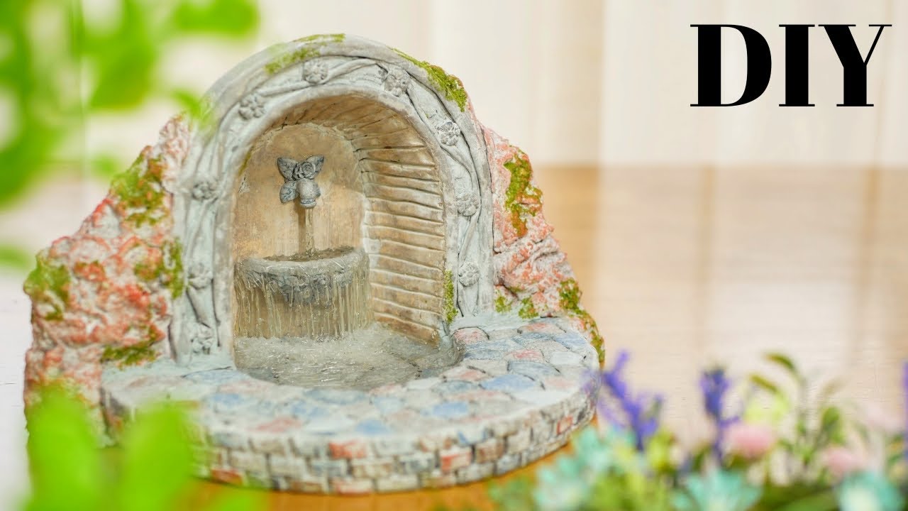 DIY】ミニチュアの噴水を作ってみた…おしゃれ！miniature fountain