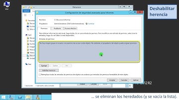Interfaz de permisos NTFS en Windows Server 2012 |  | UPV