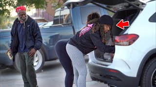 YOGA PANTS PRANK IN THE HOOD!