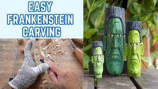How to Carve Frankenstein's Monster - Easy Frankenstein Carving Tutorial