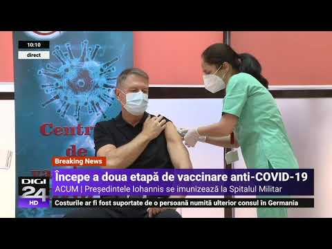 Klaus Iohannis s-a vaccinat împotriva COVID-19 - Digi24