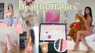 TRYING 13 HEALTHY HABITS FOR A DAY🎀 productivity + healthy girl era🎧🫧