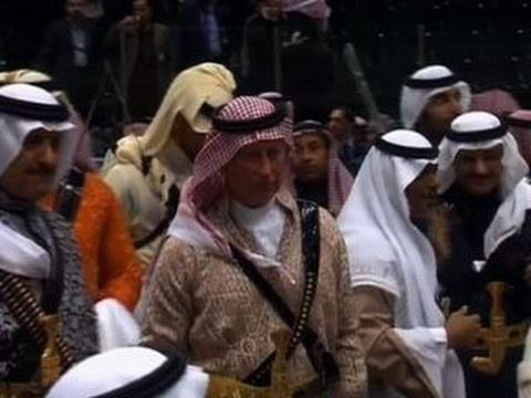 Prince Charles in traditional Saudi sword dance