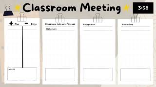 Classroom Meeting Display - Interactive - How to have a classroom meeting -  class 10 minute timer