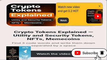 Crypto Tokens Explained — Utility and Security Tokens, NFTs, Memecoins | Watch the video get 0.2 HOT