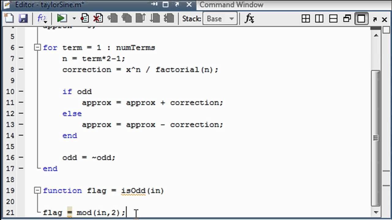 MATLAB tutorial: subfunctions