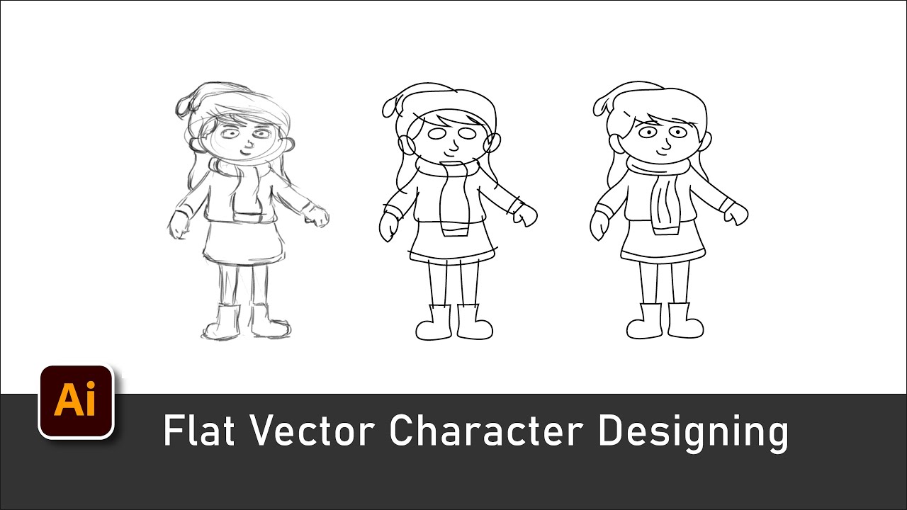 Flat Vector Character Designing Tutorial | Adobe Illustrator Tutorial ...