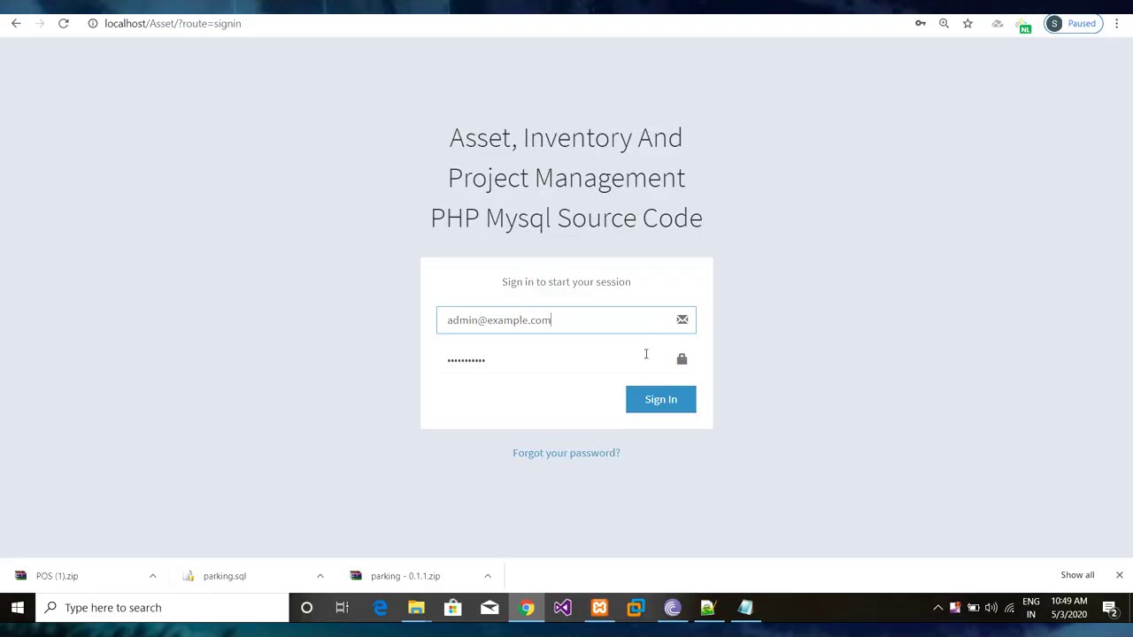 Asset management PHP | PHP source code | College projects. - YouTube