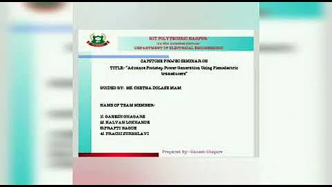 Project Title -“Advance Footstep Power Generation Using Piezoelectric transducers”