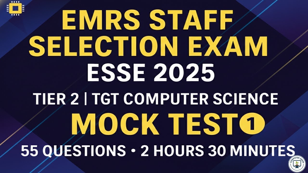 EMRS Tier-2 TGT Computer Science Mock Paper | Exam Pattern | ESSE 2025 SOLVED PAPER ANALYSIS 🔥
