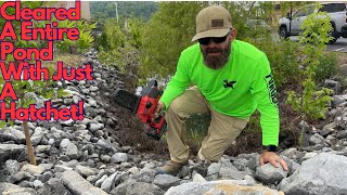 Clearing A Overgrown Retention Pond w/ Just A Hatchet