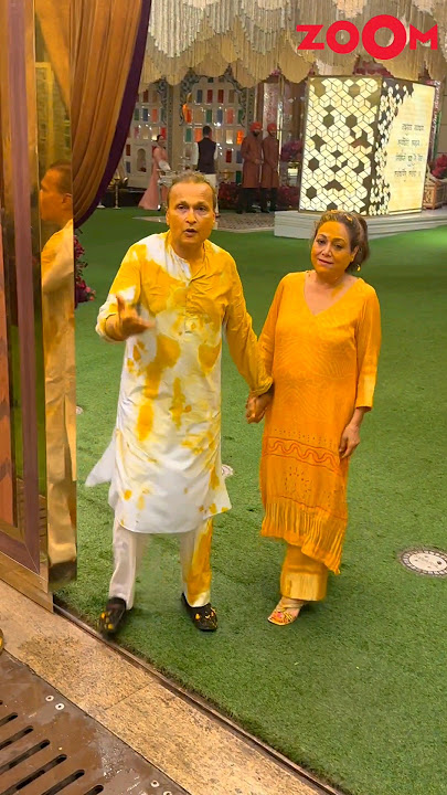 Anil Ambani & Tina Ambani LEAVE with Haldi on their face & body post attending Anant-Radhika's Haldi