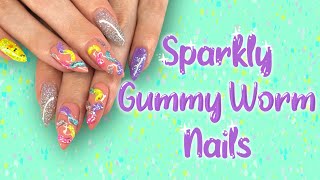 Watch Me Work | Gummy Worm 3D Nails | No Talking