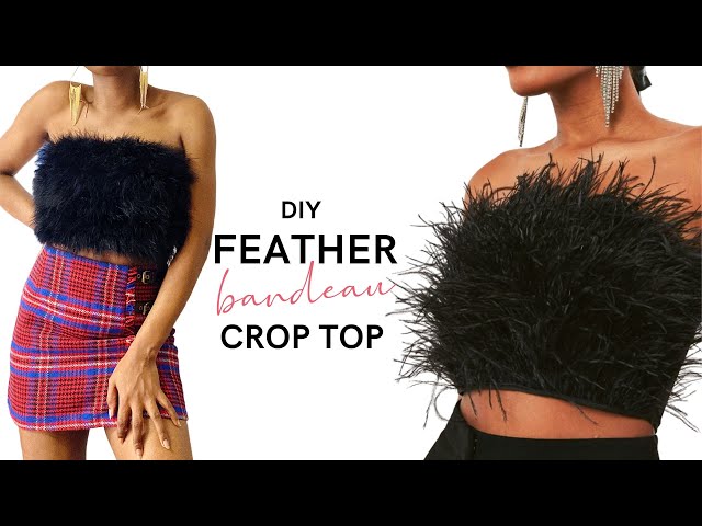 DIY FEATHER BANDEAU TOP | Easy No Sew Tutorial - YouTube