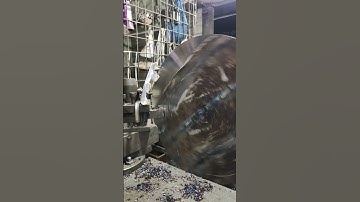 Cutting large iron plates on a lathe machine work #cnc #lathemachine
