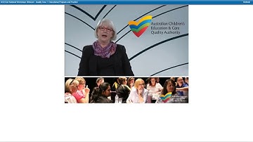 ACECQA National Workshop Webcast Quality Area 1: Educational Program and Practice