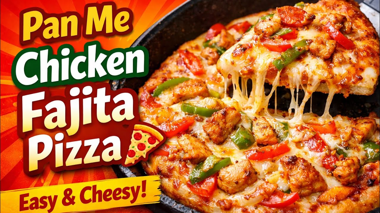 ° Pan me banaya Chicken Fajita Pizza | No Oven Pizza | Asaan recipe 😍🤤🍕