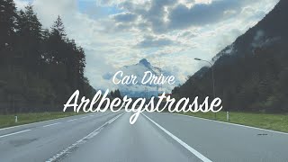 Car Drive 4K - Scenic Cloudy Mountains (Bludenz-Stuben am Arlberg-Zürs-Lech-Zug) Car Sounds - Alps
