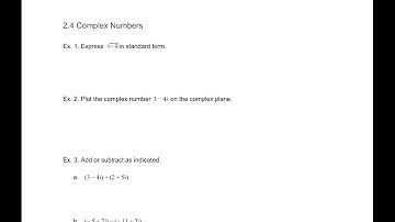 2.4 Complex Numbers