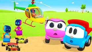 Kamyon Leo, oyuncak helikopter için heliport yapıyor! Araba oyunları izle! Çizgi film Türkçe