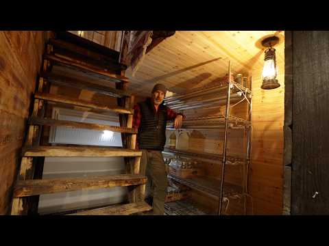 Building an Off Grid Cold Cellar, Log Cabin Life, Cast Iron Cooking