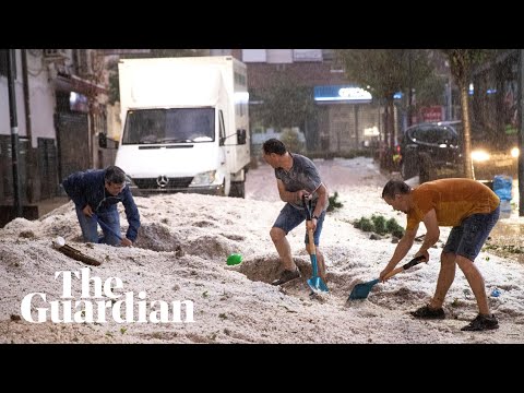 Piles of hail, flash floods and a tornado hits Spain